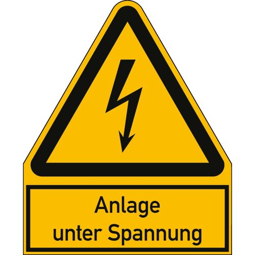Kombischild Anlage unter Spannung (ISO 7010)