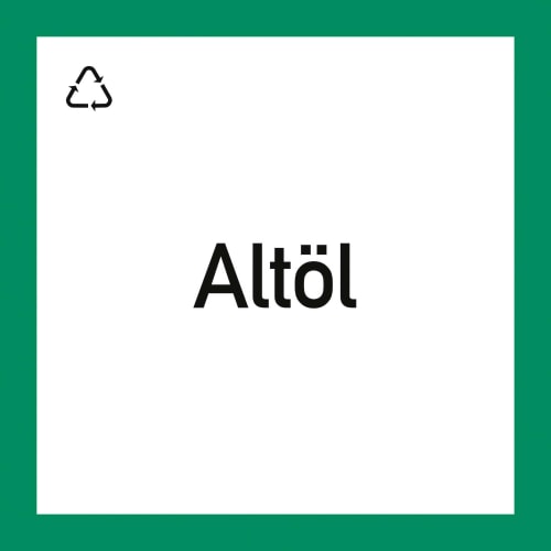 "Wertstoffkennzeichnung "Altöl""