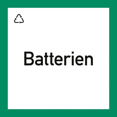 "Wertstoffkennzeichnung "Batterien""