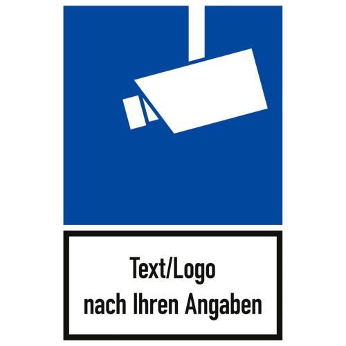 Kombischild Video-Infozeichen mit Text und/oder Logo nach Ihren Angaben