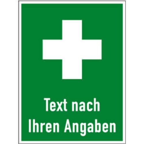 Erste Hilfe mit Text nach Ihren Angaben