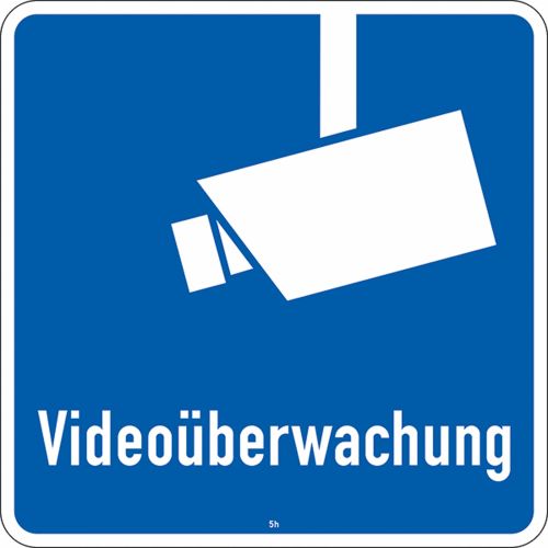 Maxi-Videoüberwachungsschild in Blau
