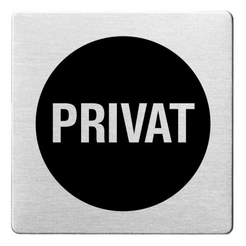 Textschild - Privat (ecken abgerundet/schwarz)
