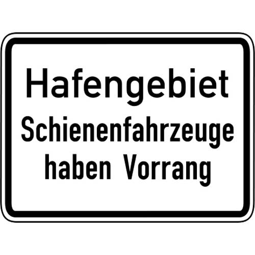 Hafengebiet, Schienenfahrzeuge haben Vorrang - Verkehrsschild VZ 1008-33