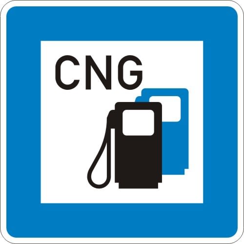 Tankstelle mit Erdgas - Verkehrsschild VZ 365-54