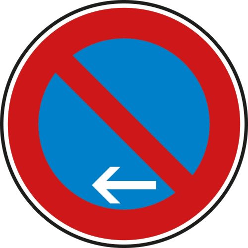 Eingeschränktes Haltverbot Ende, Linksaufstellung - Verkehrsschild VZ 286-11