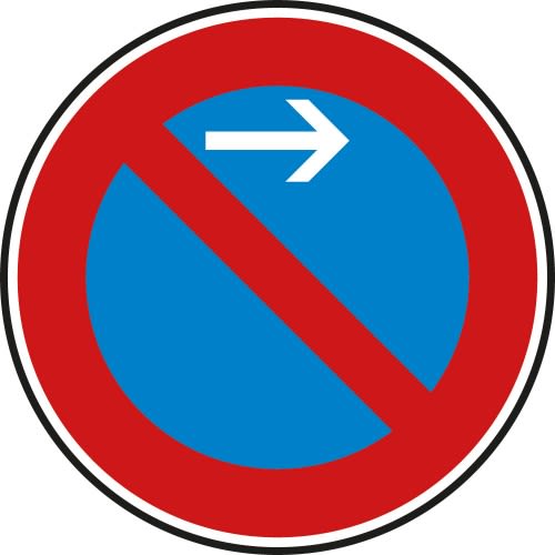 Eingeschränktes Haltverbot Anfang, Linksaufstellung - Verkehrsschild VZ 286-21