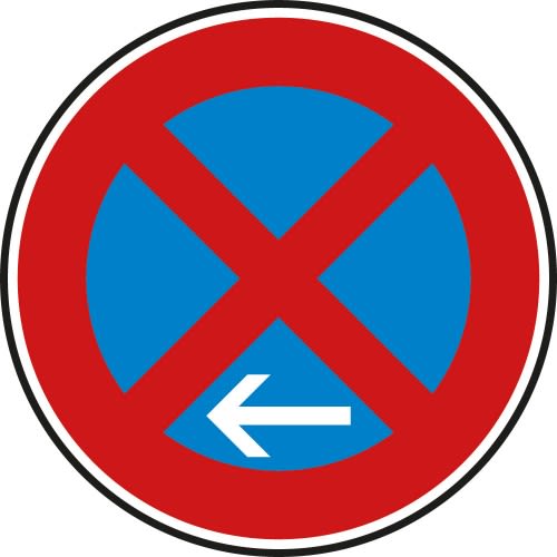 Absolutes Haltverbot Ende, Linksaufstellung - Verkehrsschild VZ 283-11