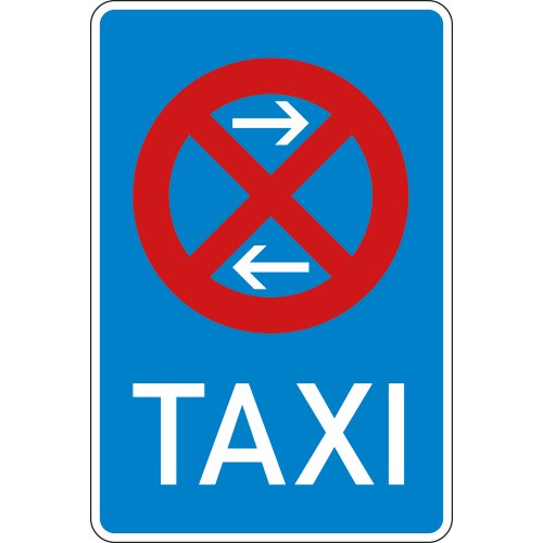 Taxenstand Mitte, Linksaufstellung - Verkehrsschild VZ 229-31