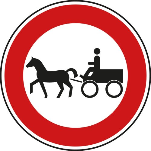 Verbot für Gespannfuhrwerke - Verkehrsschild VZ 257-52