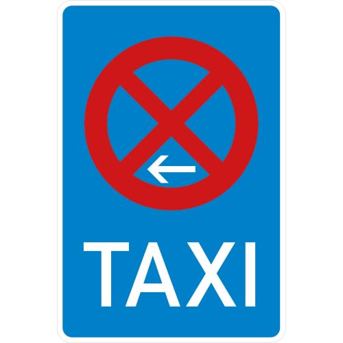 Taxenstand Ende, Linksaufstellung - Verkehrsschild VZ 229-11