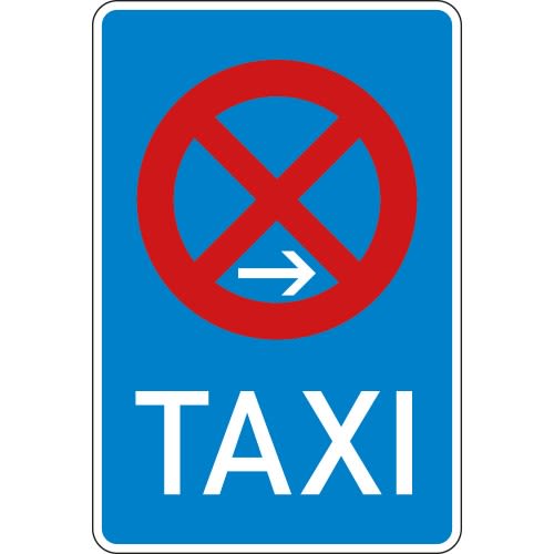 Taxenstand Ende, Rechtsaufstellung - Verkehrsschild VZ 229-20
