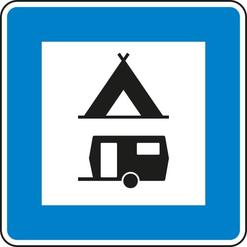 Zelt- und Wohnwagenplatz - Verkehrsschild VZ 365-60