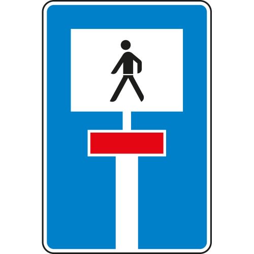Für Fußgänger durchlässige Sackgasse - Verkehrsschild VZ 357-51