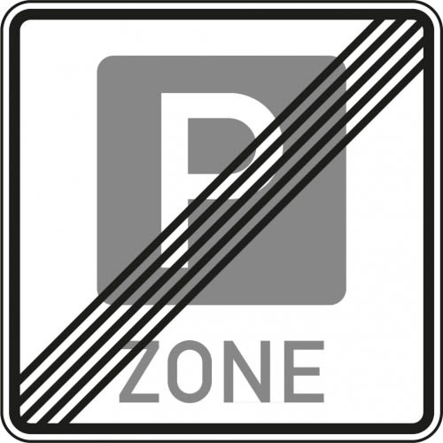 Ende einer Parkraumbewirtschaftungszone - Verkehrsschild VZ 314.2