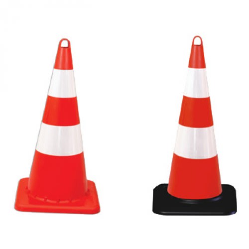 Leitkegel PLASTO | 75 cm | orange/weiß | teilreflektierend | RA2-B | Polypropylen