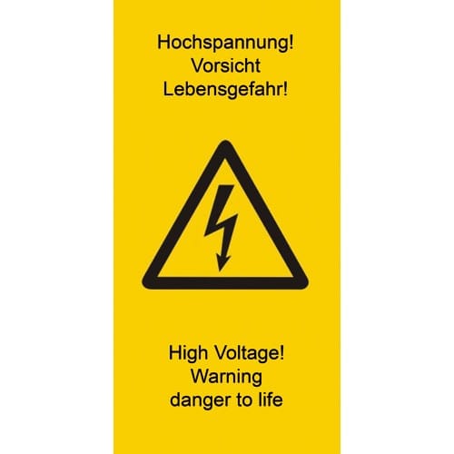 Warnetiketten Vorsicht Hochspannung