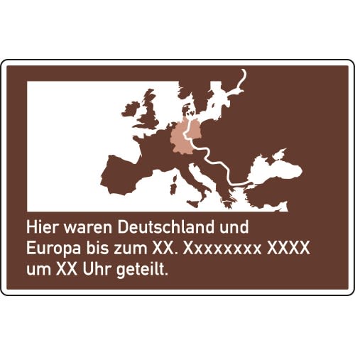 Erinnerungstafel gemäß Brocken-Erklärung - Verkehrsschild VZ 386.3-50