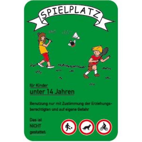 Spielplatz für Kinder unter 14 Jahren (grün)