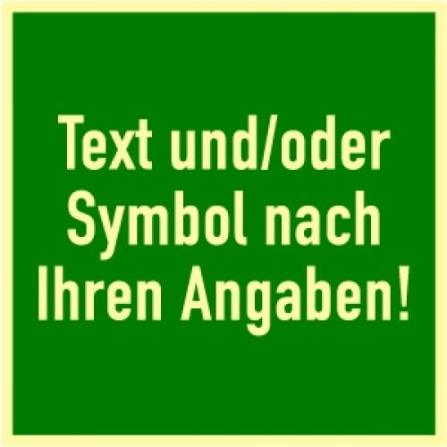 Rettungswegschilder mit Symbol und/oder Text nach Ihren Angaben
