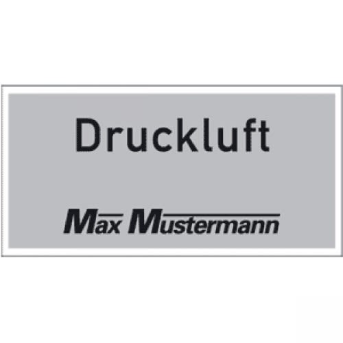 Individuelle Bezeichnungsschilder mit Firmenlogo, zweifarbig bedruckt