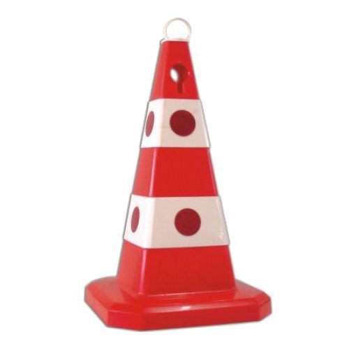 Leitkegel PLASTO | 60 cm | rot/weiß | mit großen Reflektoren | Polypropylen