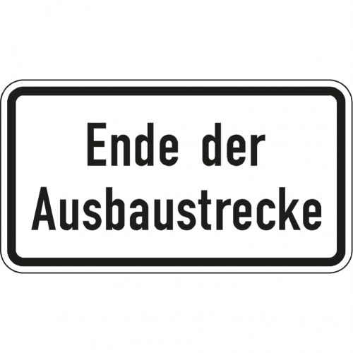 Ende der Ausbaustrecke - Verkehrsschild VZ 2139
