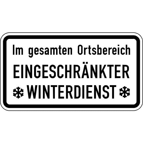 Im gesamten Ortsbereich eingeschränkter Winterdienst - Verkehrsschild VZ 2004