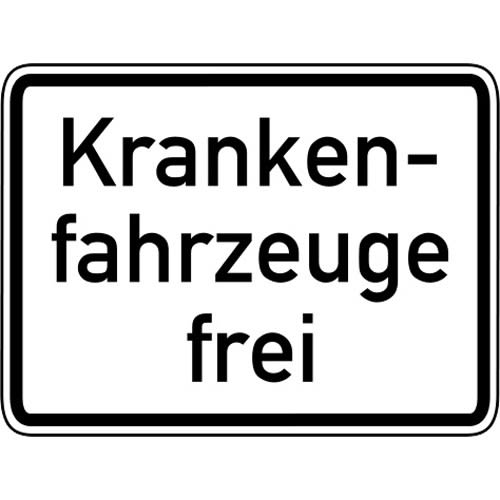 Krankenfahrzeuge frei - Verkehrsschild VZ 1026-34