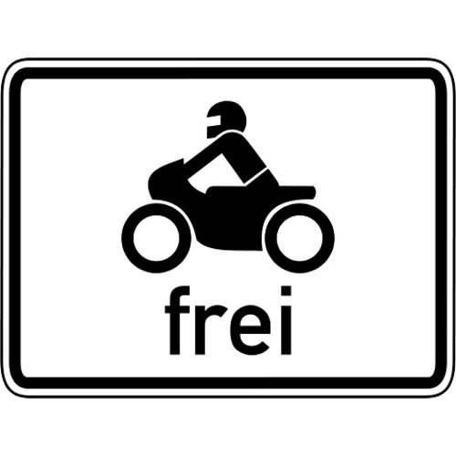 Krafträder, auch mit Beiwagen, Kleinkrafträder und Mofas frei - Verkehrsschild VZ 1022-12