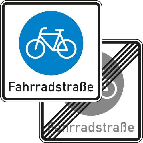 Fahrradstraße doppelseitig (Rückseite VZ 244.2) - Verkehrsschild VZ 244.1-40