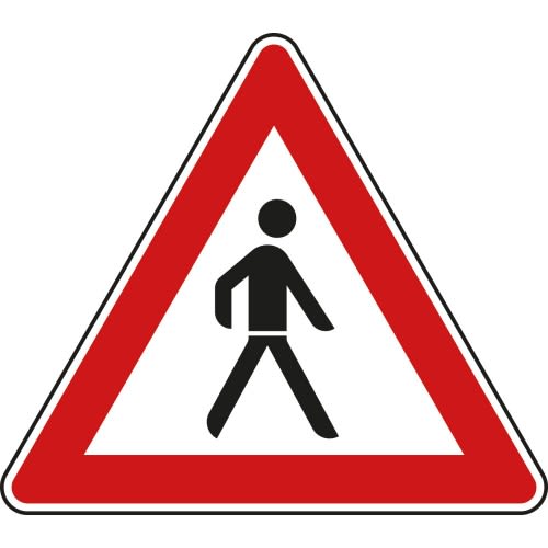Fußgänger, Aufstellung links - Verkehrsschild VZ 133-20