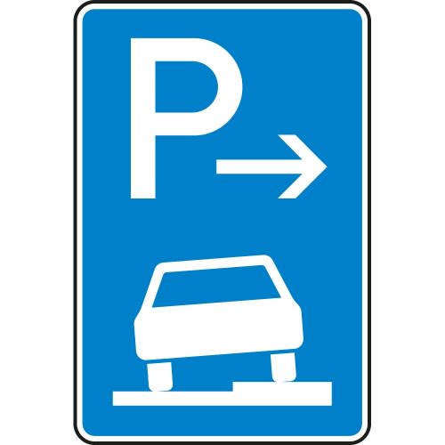 Parken halb auf Gehwegen (Ende) - Verkehrsschild VZ 315-57