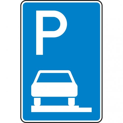 Parken ganz auf Gehwegen - Verkehrsschild VZ 315-60