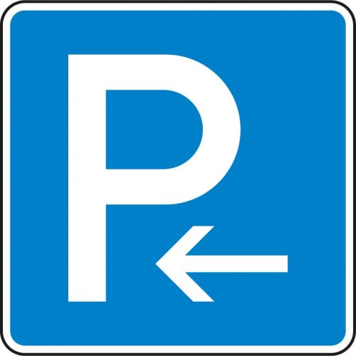 Parken Anfang, Rechtsaufstellung / Parken Ende, Linksaufstellung - Verkehrsschild VZ 314-10