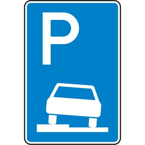Parken halb auf Gehwegen - Verkehrsschild VZ 315-50