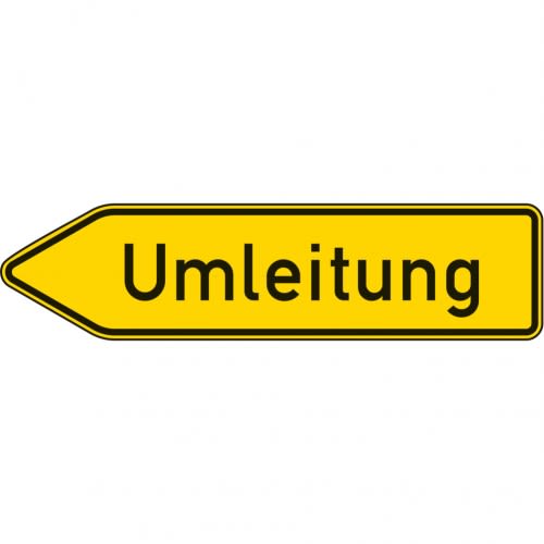 Umleitungswegweiser, linksweisend - Verkehrsschild VZ 454-10