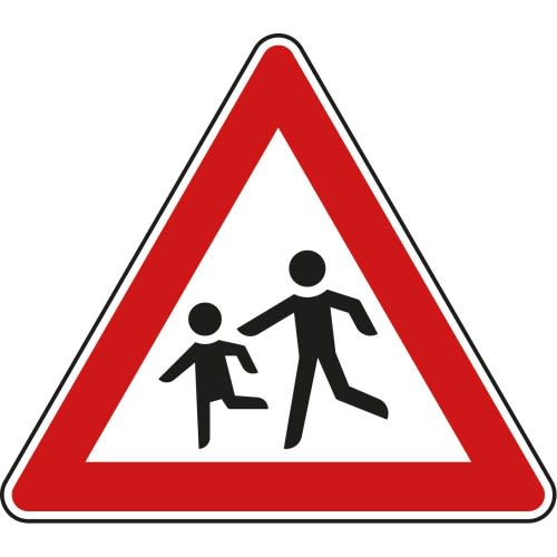 Kinder, Aufstellung rechts - Verkehrsschild VZ 136-10