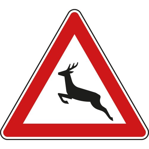 Wildwechsel, Aufstellung rechts - Verkehrsschild VZ 142-10