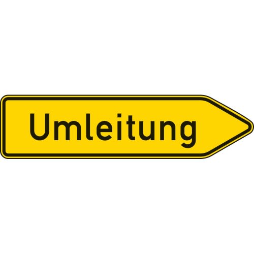 Umleitungswegweiser, rechtsweisend - Verkehrsschild VZ 454-20