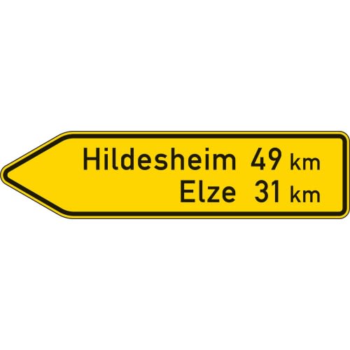 Pfeilwegweiser mit Wunschtext | auf sonstigen Straßen, linksweisend - Verkehrsschild VZ 418-10
