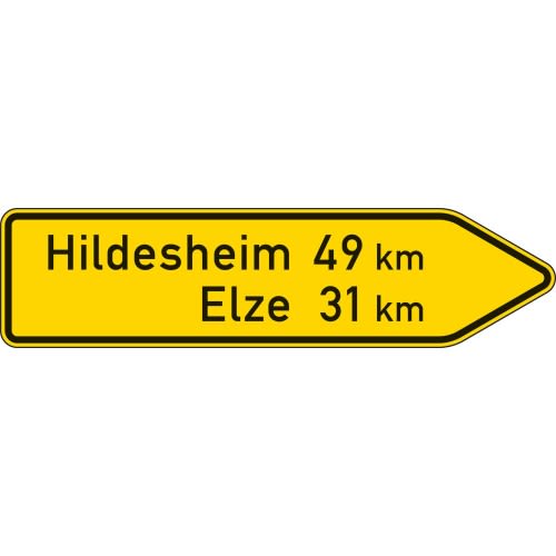 Pfeilwegweiser mit Wunschtext | auf sonstigen Straßen, rechtsweisend - Verkehrsschild VZ 418-20