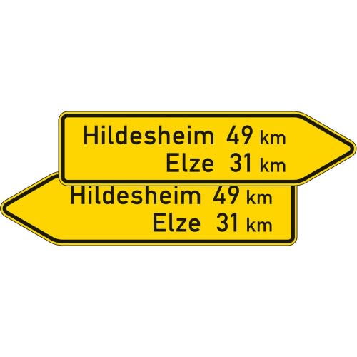 Pfeilwegweiser mit Wunschtext | auf sonstigen Straßen, doppelseitig - Verkehrsschild VZ 418-40