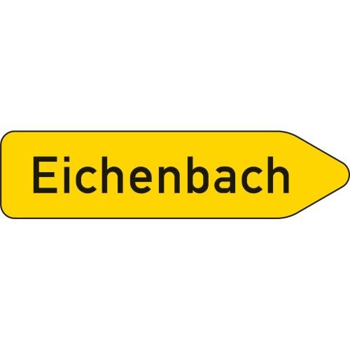 Pfeilwegweiser mit Wunschtext | auf sonstigen Straßen mit geringerer Verkehrsbedeutung, rechtsweisend - Verkehrsschild VZ 419-20