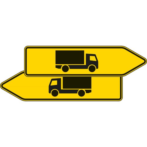 Pfeilwegweiser für KFZ mit einer zulässigen Gesamtmasse über 3,5 t, doppelseitig - Verkehrsschild VZ 421-40