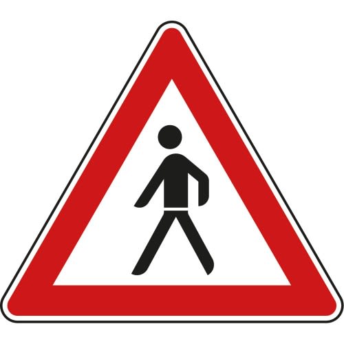 Fußgänger, Aufstellung rechts - Verkehrsschild VZ 133-10