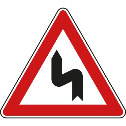 Doppelkurve, zunächst links - Verkehrsschild VZ 105-10