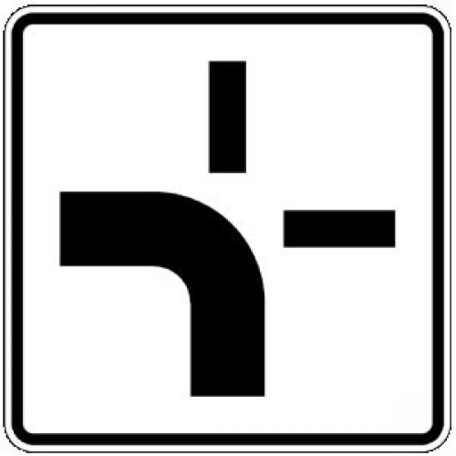 Verlauf der Vorfahrtstraße - Verkehrsschild VZ 1002-10