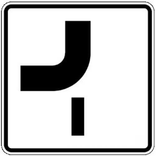 Verlauf der Vorfahrtstraße - Verkehrsschild VZ 1002-14