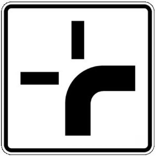 Verlauf der Vorfahrtstraße - Verkehrsschild VZ 1002-20